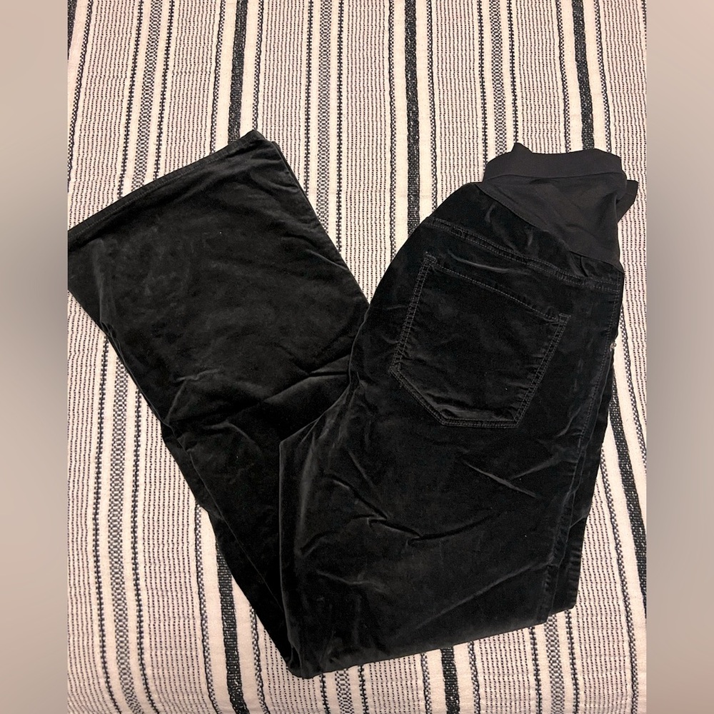 Black velvet Maternity Pants